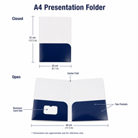 Dossier de présentation en carton personnalisé avec pochette pour documents et fentes pour cartes, organiseur de fichiers, finition brillante, pour bureau et école, OEM ODM, vente en gros