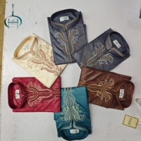 Nouvelle Tunique Musulmane à Manches Courtes et Col Montant Style Qatarien pour Homme