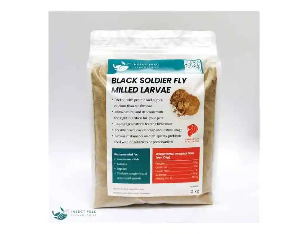 Insect Feed Technologies Organic Black Soldier Fly Protein Powder Milled Larvae for Fish Reptiles and Birds