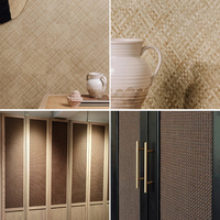 Rouleaux de papier tissé en chanvre naturel Matériau décoratif écologique et léger pour portes et meubles Accessoires de meubles
