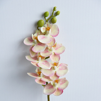 Orchidée Phalaenopsis artificielle 3D en latex, toucher réel, 7 têtes, tige de fleur d'orchidée pour la décoration de la maison et des mariages