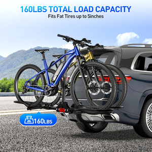 Fabricant 150lbs pliable inclinable vers le bas E Bike attelage plate-forme style 2-Bike Rack pour voiture camion SUV minivan remorque - Product Image 5