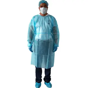 Camice isolante medico monouso camice isolante di colore blu per ospedale