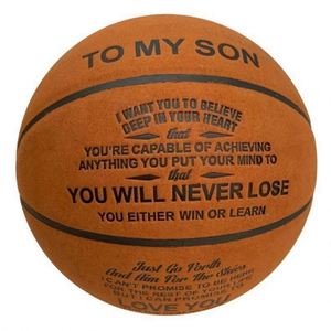 Ballon de basketball élégant taille 7, personnalisable, en cuir PU noir, couleur et logo personnalisables, utilisation intérieure/extérieure, léger 600g, Aw X-202 - Product Image 1