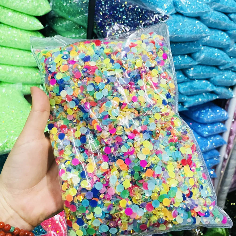 Yantuo 2mm-6mm Wholesale Bulk Package Mix Color Non Hot Fix Strass Flatback For DIY Tumblers Nail