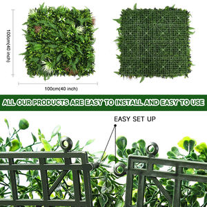 جدار نباتي اصطناعي فاخر مقاوم للأشعة فوق البنفسجية، حديقة عمودية من الخشب الأخضر، جدار عشبي للديكور الداخلي والخارجي - Product Image 3