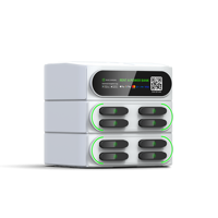 Station de charge rapide empilable à 8 emplacements avec prise CA et entrée CC, pour banques d'alimentation partagées pour téléphones portables, restaurants et distributeurs automatiques