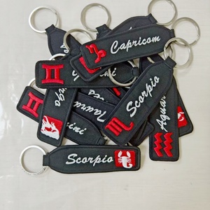 Regalo de tela Etiquetas de llavero bordadas Patrón de constelación Llaveros Logotipo personalizado Llaveros bordados - Product Image 3