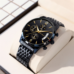 Relojes POEDAGAR de Primera Marca para Hombre, Reloj de Cuarzo de Moda Ultrafino de Acero Inoxidable Resistente al Agua - Product Image 1