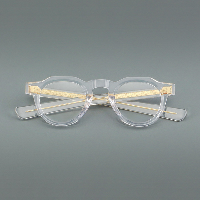 Trendy Geometric Round Acetate Eyeglasses