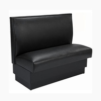 Cabine ristorante personalizzate stile americano Cafe in pelle nera in legno commerciale Bar ristorante mobili stand posti a sedere