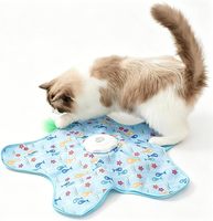 Nouveau Jouet Interactif pour Chat Moderne et Adorable 2-en-1 : Jeu de Cache-Cache, Tapis de Teaser Automatique Rechargeable avec Plume Cachée