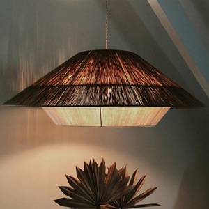 Japanese Wabi-Sabi Style Retro Pendant Light Creative <b>Rattan</b> <b>Dining</b> <b>Table</b> Lamp for Guesthouse/Homestay Simple Living Room Hemp - Product Image 1