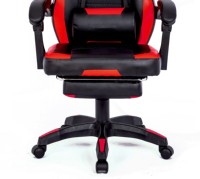 Chaise de jeu pivotante en cuir PU Boss avec repose-pieds rétractable, siège d'ordinateur ergonomique inclinable robuste