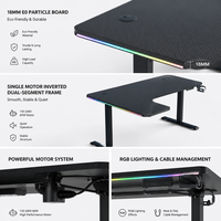 Bureau d'ordinateur extensible en aluminium AOR avec réglage électrique de la mémoire, design ergonomique, idéal pour les compétitions e-sportives, intelligent et monoplace