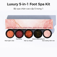 Kit de Spa pour les Pieds de Luxe 5 Étapes Diamant Rose, Ensemble de Pédicure Professionnel, Bain de Sel, Gommage au Sucre, Masque au Collagène, Sérum Doré, Crème, Ensemble de Pédicure Spa
