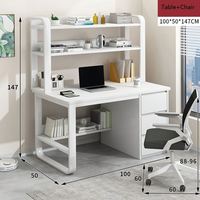 Bureau d'ordinateur en bois, meubles de chambre à coucher, table d'étude et chaise avec étagères de rangement