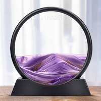 Lampe d'Ambiance LED 3D Howlighting avec Tableau de Sable Mouvant, Horloge de Sable Dynamique et Lampe de Table Peinture Quicksand