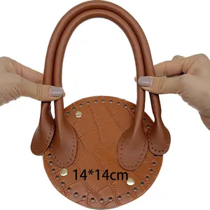 DIY örgü tığ PU deri çanta alt şekillendirici ped çantası tırnak alt çanta tabanı ile kolları