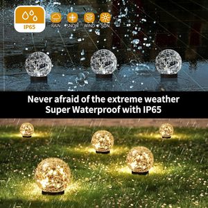 <span class=keywords><strong>Bola</strong></span> de cristal agrietada para jardín, luces solares impermeables, luces de globo solares para exteriores, bolas solares para exteriores - Product Image 4