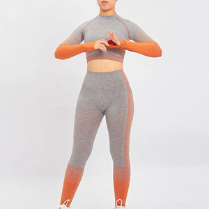 Vêtements de fitness ensemble de vêtements de yoga vêtements de sport pour femmes 2 costume de yoga deux pièces logo personnalisé tenues ensembles de fitness de gymnastique - Product Image 3