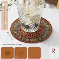 Set de table et sous-verre de luxe personnalisables en silicone, isolants et antidérapants, au design bohème vintage, pour la décoration haut de gamme de la maison et de la cuisine