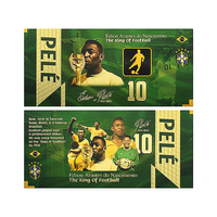 Lionel für Pele Maradona Fußballstar Doppelseitige Goldfolien-Banknote – Sammelbare Fußballkarte 16x7,6cm Fan-Display-Geschenk für