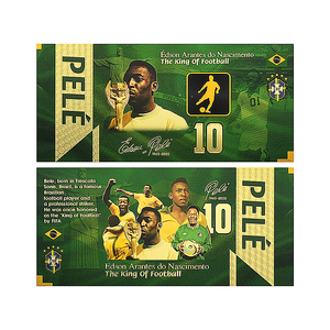 Banconota in lamina d'oro bifacciale <span class=keywords><strong>Lionel</strong></span> Messi, Pele, Maradona - Carta da collezione per tifosi di calcio 16x7,6 cm - Regalo per appassionati - Product Image 2