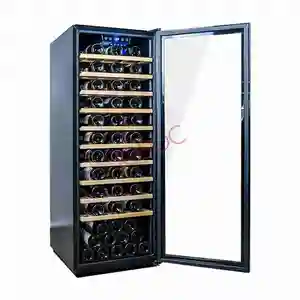 120V gudang 24 inci kulkas kompresor Vinho Kabinet 100 botol Worktop minuman kulkas hitam anggur pendingin besi