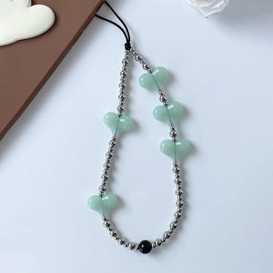 Ручной работы, акриловый бисер, красное сердце, любовь, ремешок для мобильного телефона, красочный кристалл, милое ожерелье из бисера, кулон для телефона - Product Image 5