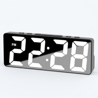 Réveil numérique intelligent à LED avec commande vocale, horloge de bureau moderne, horloge de table, cadeau pour la chambre à coucher, le salon, la décoration de la maison