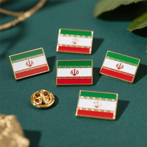 En Stock, Bandera de Irán, alfileres de esmalte suave, emblema de corona de Sol de León, insignias, alfileres de bandera de Amistad de naciones cruzadas, broches conmemorativos de Metal - Product Image 3