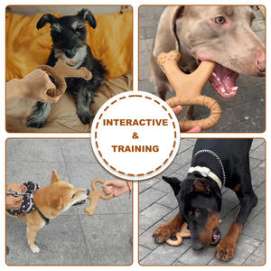 Juguete Masticable Doble para Perros, Sabor a Carne, Diseño de Ciervo Navideño y Triceratops, Juguete Interactivo de Nailon para Cachorros - Product Image 6