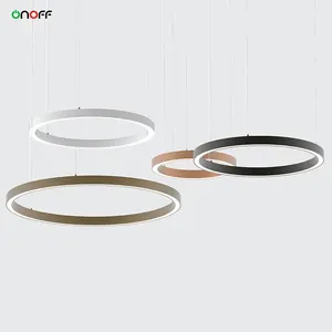 Open ceiling suspended Circular LED pendant light 0.8m simple style LED ceiling light for office