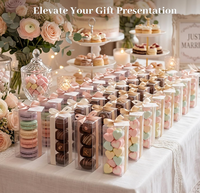 Boîtes à macarons et boîtes à cadeaux en plastique écologique transparent, emballages personnalisables pour gâteaux et bonbons