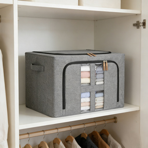 Sac de rangement pliable grande capacité <span class=keywords><strong>pour</strong></span> vêtements avec fermeture éclair, organisateur de garde-robe pliable <span class=keywords><strong>pour</strong></span> placard domestique - Product Image 5