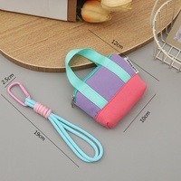 Tas Jinjing Kecil Portabel Terbaru 2026 Unisex, Tas Mini Kanvas dengan Resleting, Dompet Koin, Gantungan Kunci Headset, Tas Tali Pergelangan Tangan Kecil