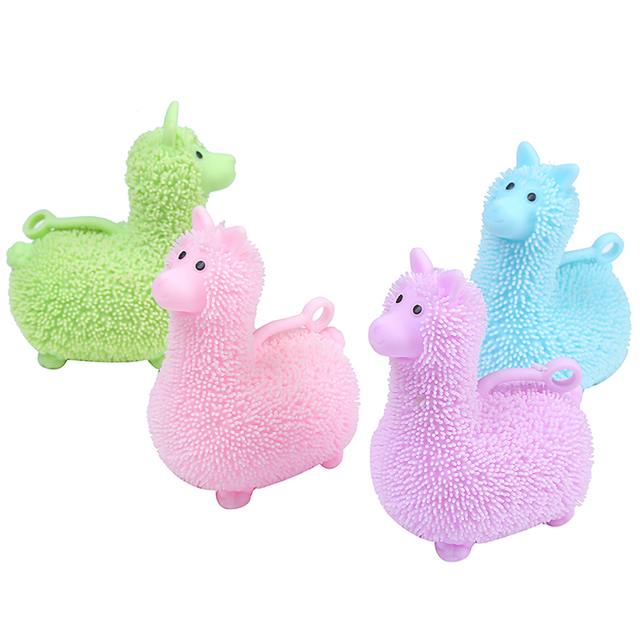 X-SB007 Puffer Ball Alpaca Squeeze Hot Sell Flash Ball Toy Balls Top Selling Playing Stress Fidget Toy for Kids