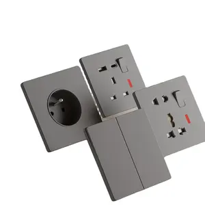 Eurotrade 86 hidden ultra-thin design switch panel 16A multifunctional British German standard USB network socket