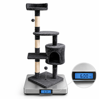 Arbre à chat compact en sisal et peluche pour intérieur
