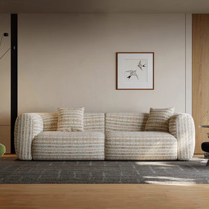 Popolare Divano in Tessuto Morbido Color Crema, Design Moderno di Alta Qualità per Soggiorno, <span class=keywords><strong>3</strong></span> Posti - Product Image 3