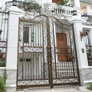 Portail à double battant pour villa, entrée, modélisation 3D, fer forgé massif, moderne, classique, luxe, fer forgé - Product Image 5