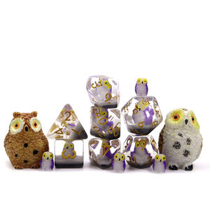 सबसे अच्छी कीमत 7 पीसी पॉलीहेड्रिन रेसिन D4-D20 बेबी उल्लू पशु dnd खेल के लिए सेट - Product Image 4