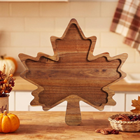 Fabricant de plateaux décoratifs en bois, planche à charcuterie Maple Leaf, plateau de service en bois d'acacia, plateau d'automne, décoration en bois
