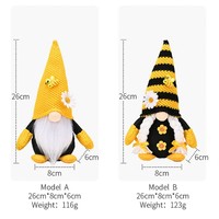 Gnomo de Peluche Hecho a Mano para el Festival de las Abejas, Muñeco Sueco Tomte Nisse sin Rostro con Girasol, Adorno Duradero para el Hogar, Novedad de Gran Venta