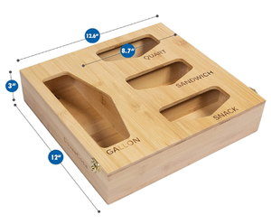 Bamboo Ziplock Bag Organizer for Drawer Sandwich Bag Organizer For Drawer For Bamboo Ziplock Bag Storage Organizer