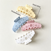 Pince à cheveux personnalisée en acétate français, grande pince à cheveux à motif floral ajouré, pince à cheveux douce couleur gelato pastel pour le quotidien printemps-été