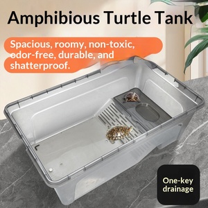 Прямоугольный террариум для черепах из полипропилена с функцией фильтрации, дренажа, для выгула, выведения и кормления - Product Image 5