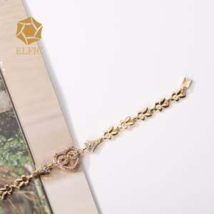 Elfic dini takı elmas bilezik halhal kadınlar kalp bilezik anneler günü hediyesi 14k altın kaplama takı Pulseras Infinito - Product Image 2