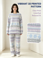 Chemise en velours imprimée numériquement en 3D pour femmes, vêtements de maison, automne-hiver, motifs colorés tendance, personnalisable